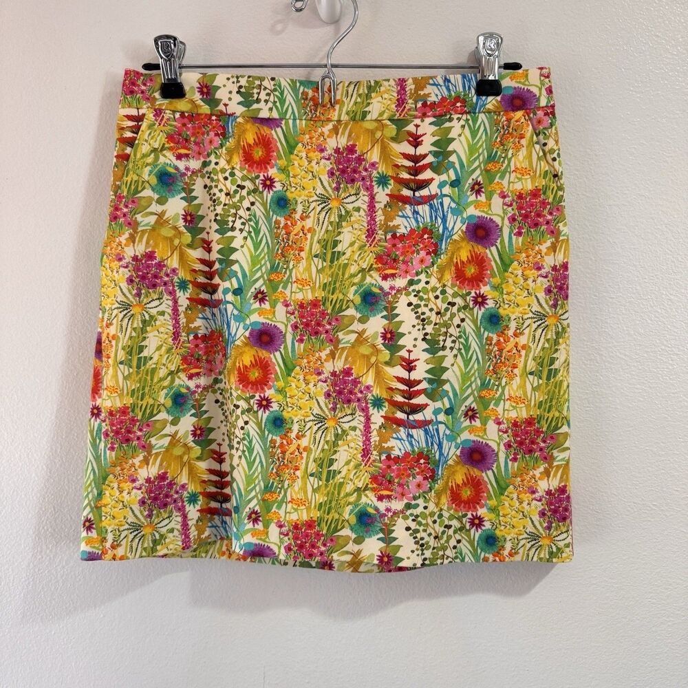 J. Crew Skirt Liberty Art Fabrics 00 Tresco Floral Print Yellow Cotton Pockets
